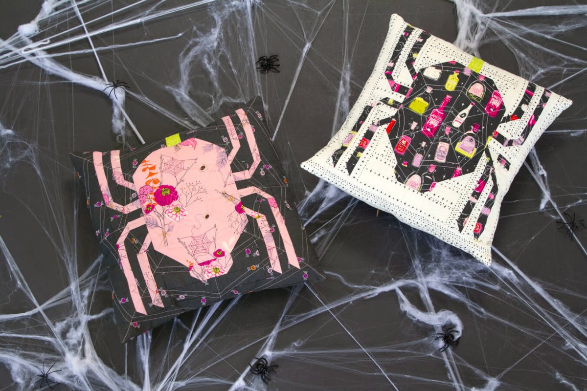 Spooky-n-Witchy-Spider-Pillows-1-fabric-collection-agfstudio