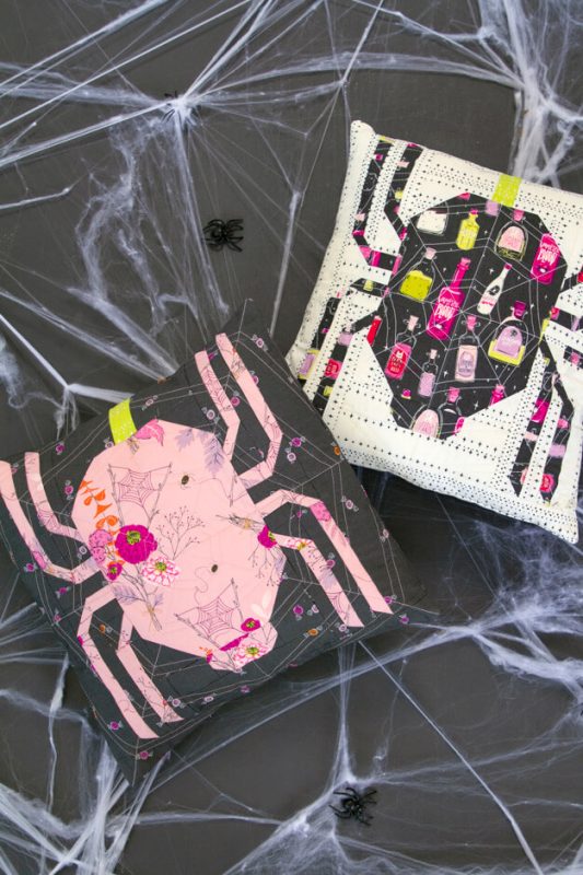 Spooky-n-Witchy-Spider-Pillows-4-fabric-collection-agfstudio