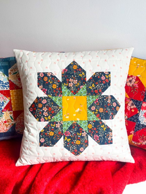 The Flower Fields Quilted-Flower-Pillows-6-fabric-collection-maureen-cracknell