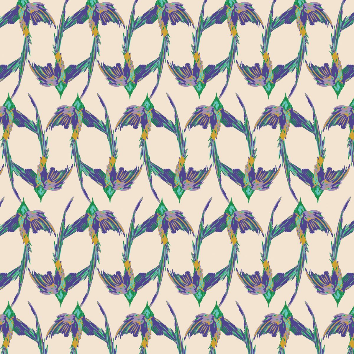 blue and green bird fabric