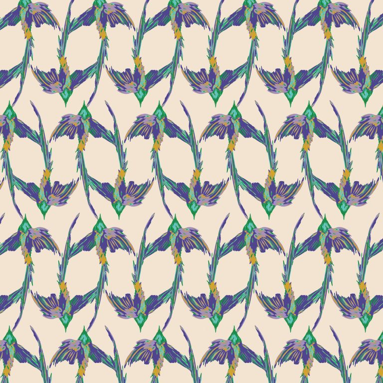 blue and green bird fabric