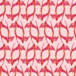 pattern of red and pink birds flying