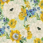 big florals in light blue background