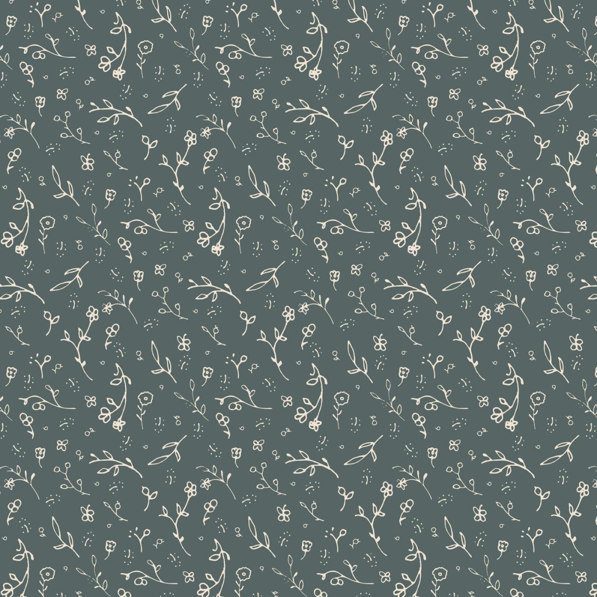 ditsy flower patterns in a blue background