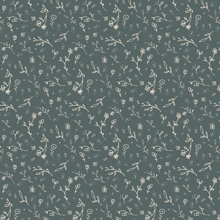 ditsy flower patterns in a blue background