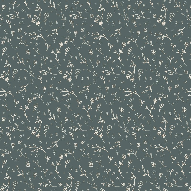 ditsy flower patterns in a blue background