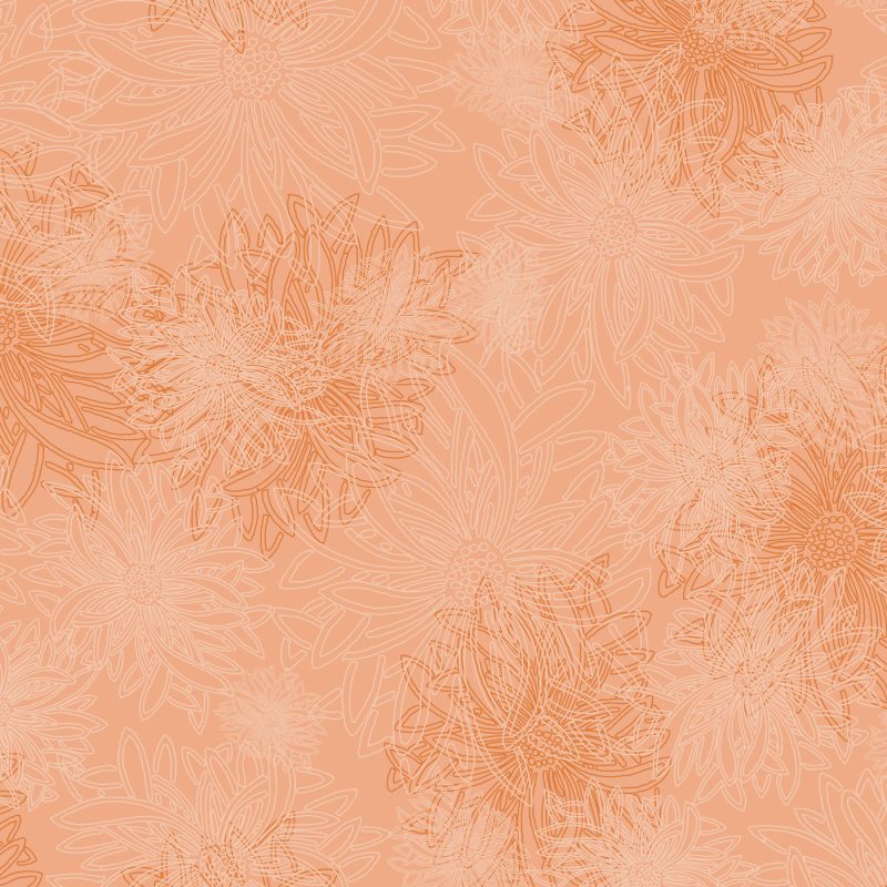 Orange floral blender fabric