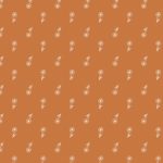 White dandelions on a orange background fabric