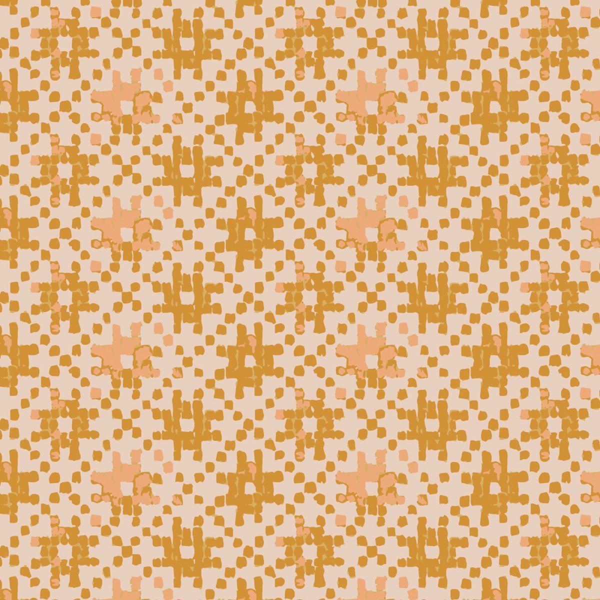 Orange geometric fabric