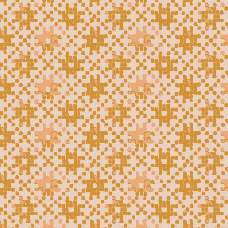 Orange geometric fabric