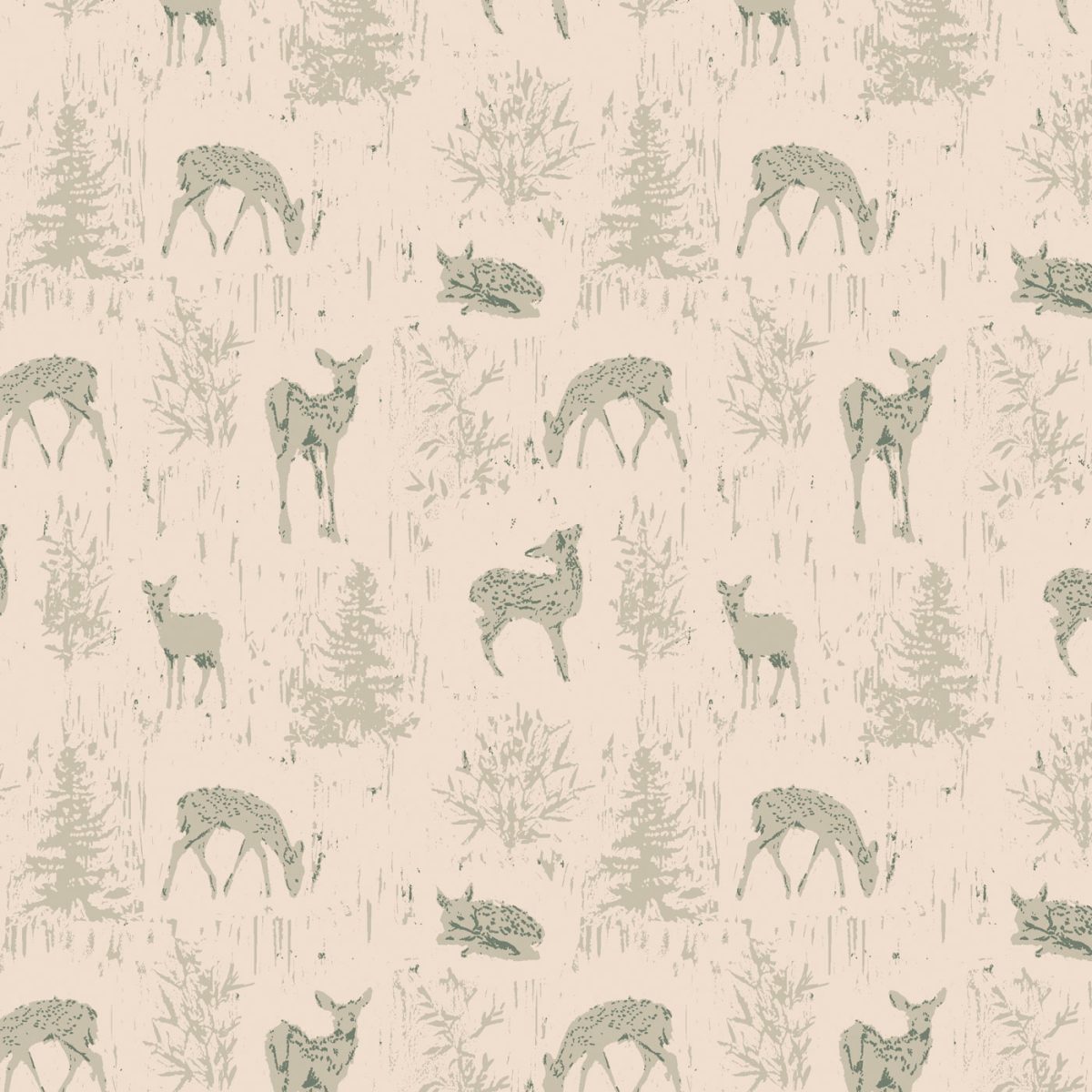 Fawns with a beige background fabric