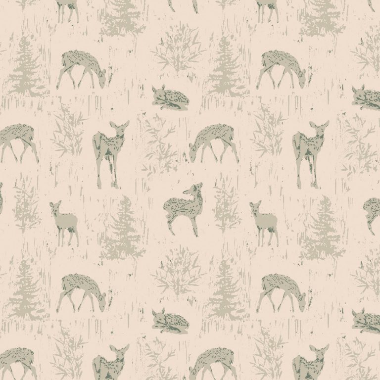 Fawns with a beige background fabric