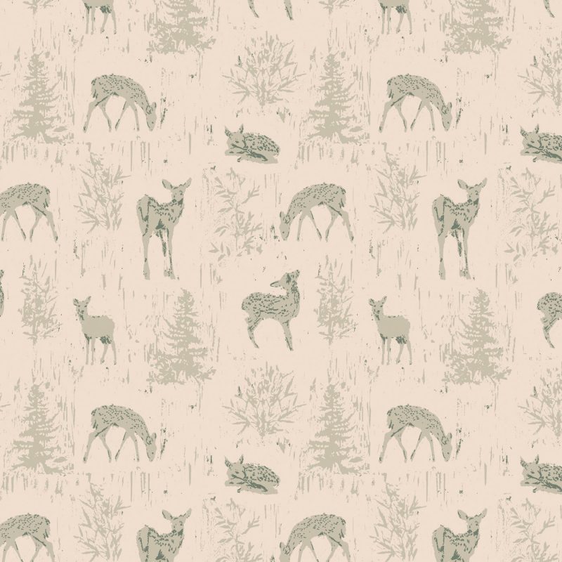 Fawns with a beige background fabric