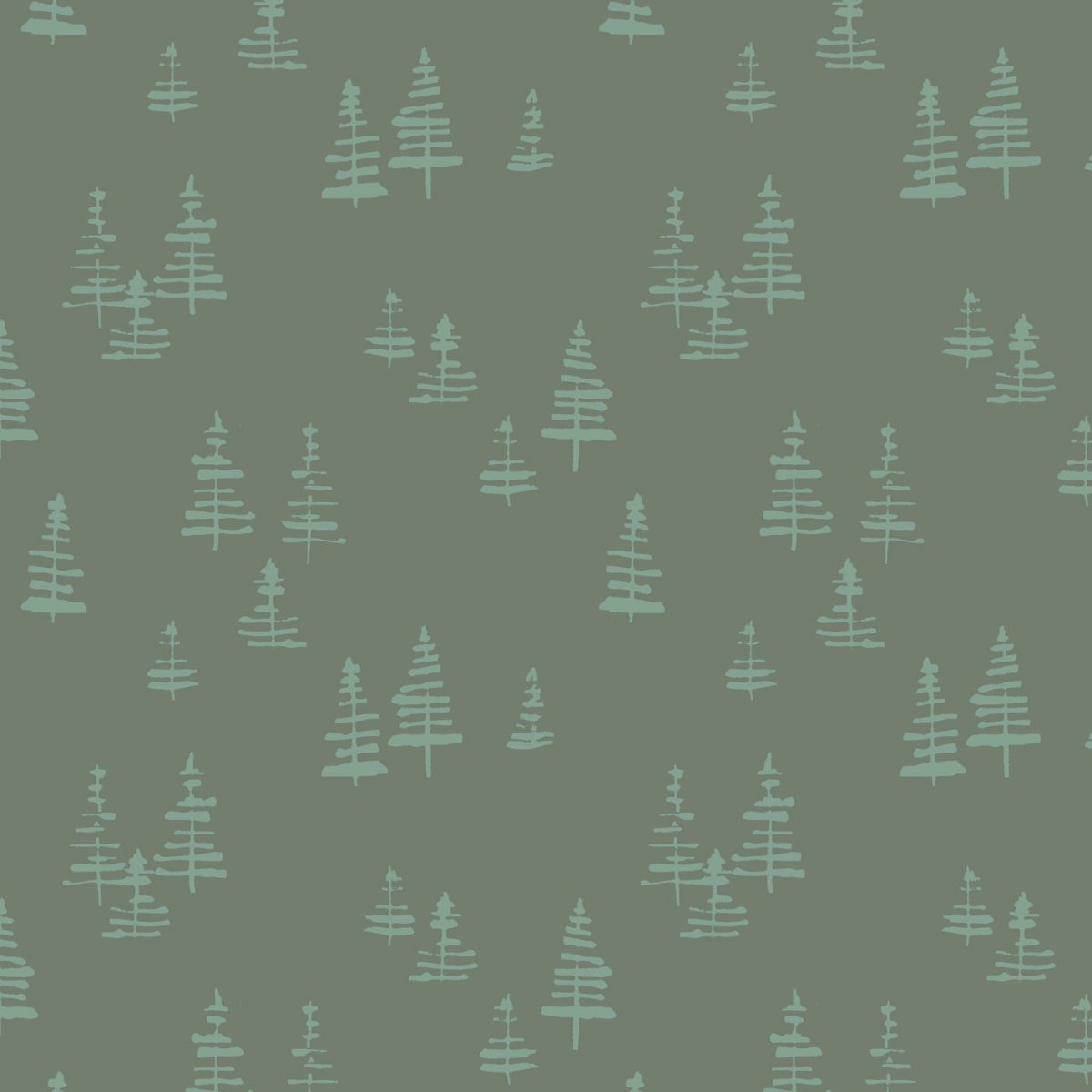 Green pine trees fabric