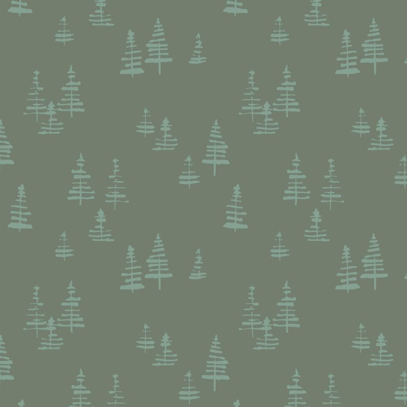 Green pine trees fabric