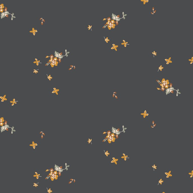 Yellow floral with a dark background fabric