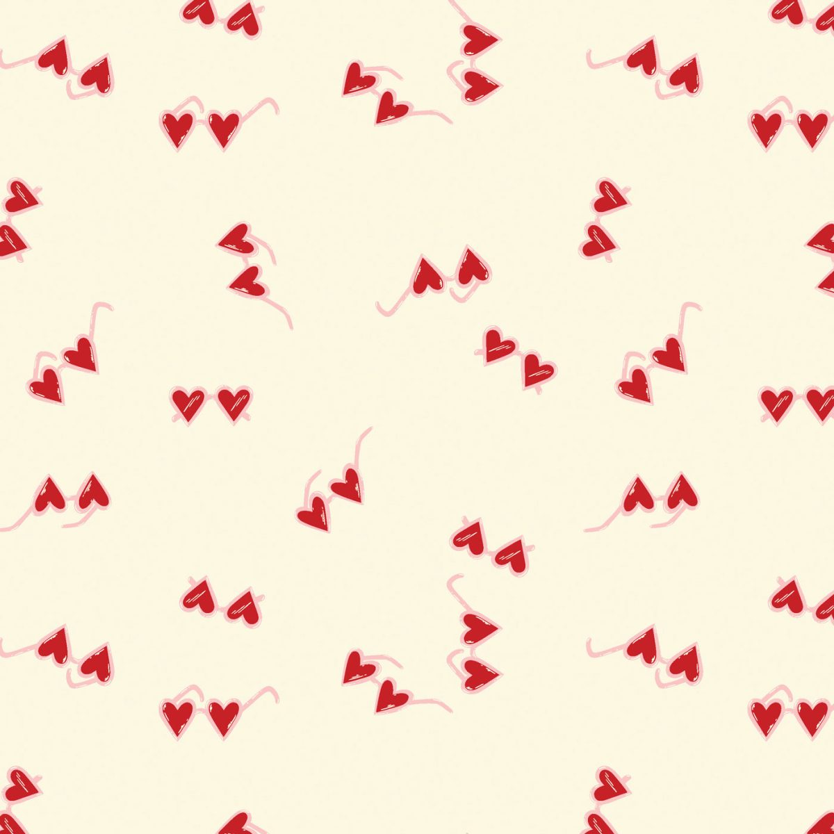 Heart glasses fabric