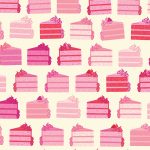 Strawberry pink and red cake fabric