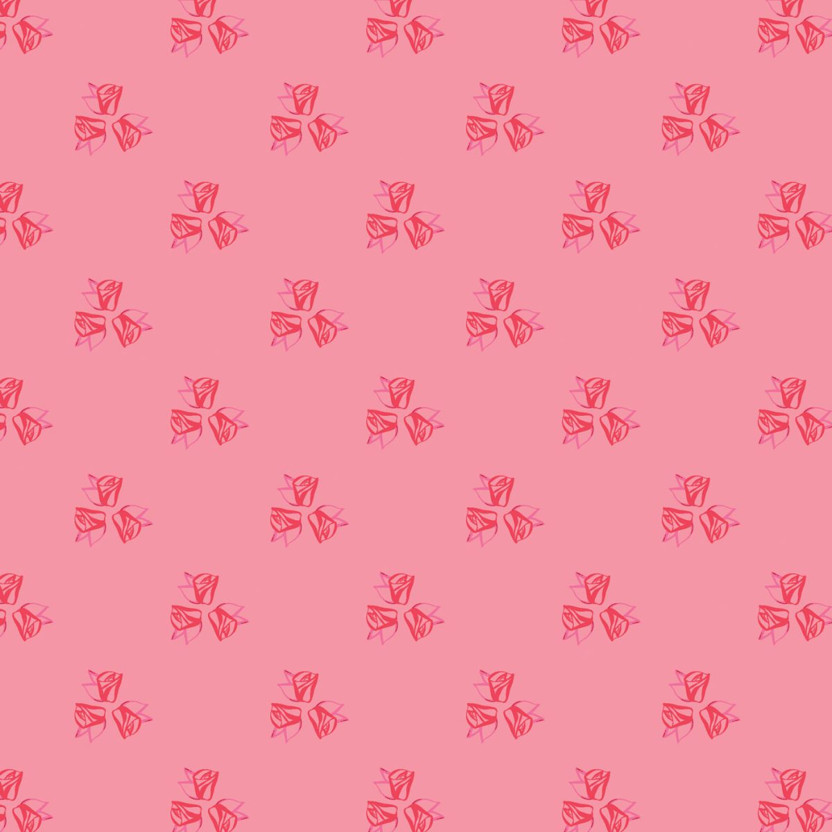 Red roses on a pink background fabric