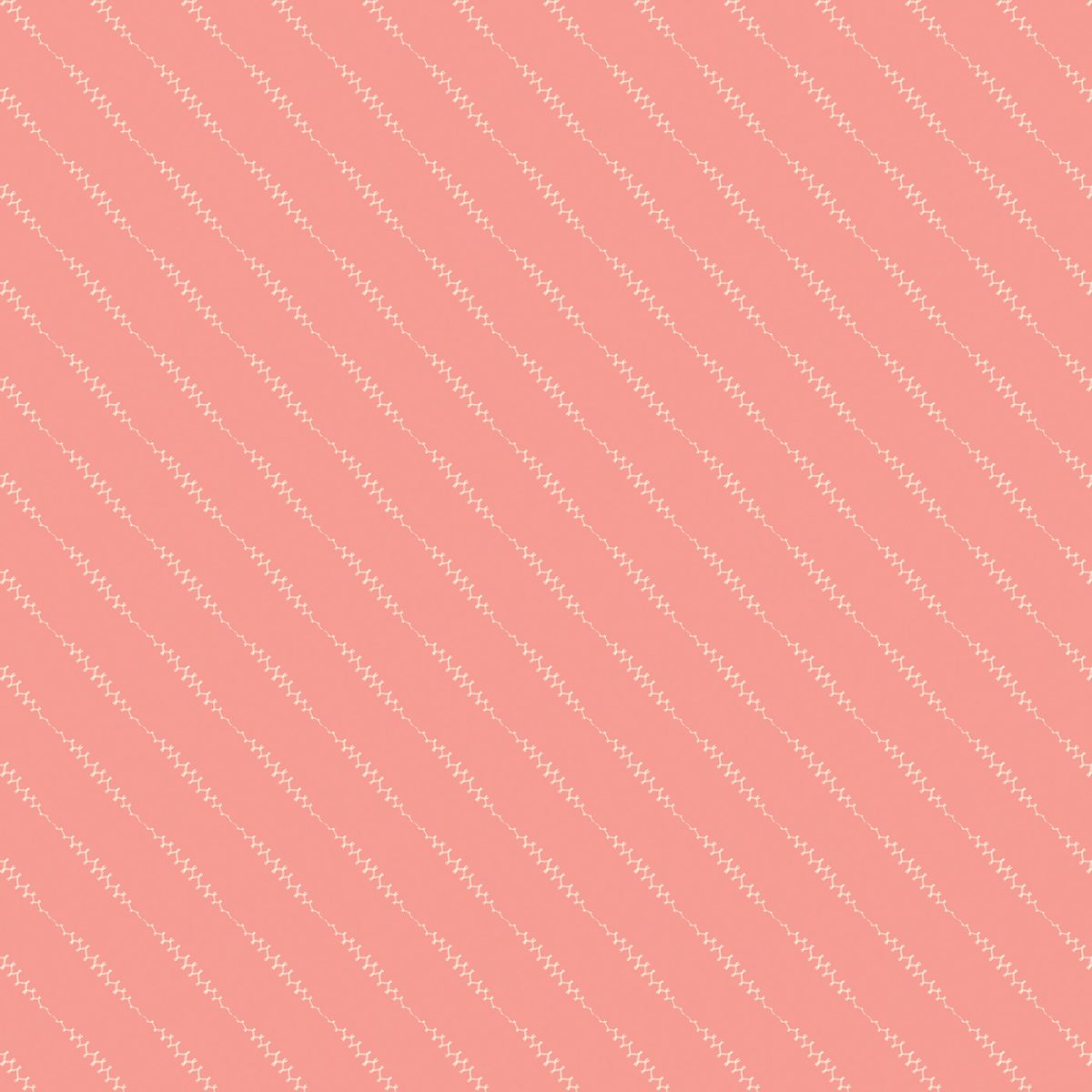 white stiches in pink background fabric